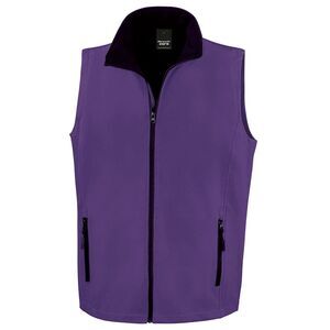 Result Mens Printable Softshell Body Warmer / Purple/Black